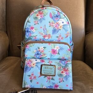 Loungefly Disney Lilo & Stitch Mint Floral - 707 Street Exclusive Set